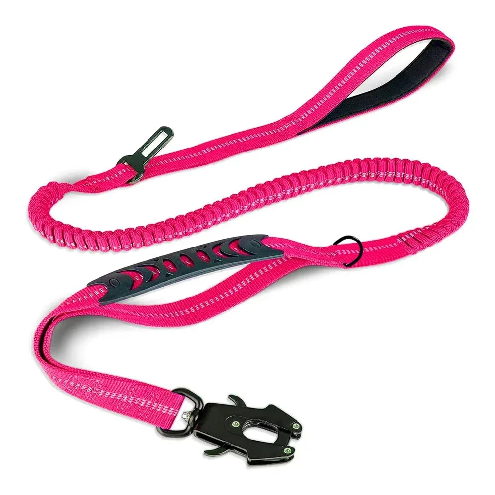 Tactical Bungee Dog Leash — Heavy-Duty, Shock-Absorbing, Dual-Handle for Strong Pullers