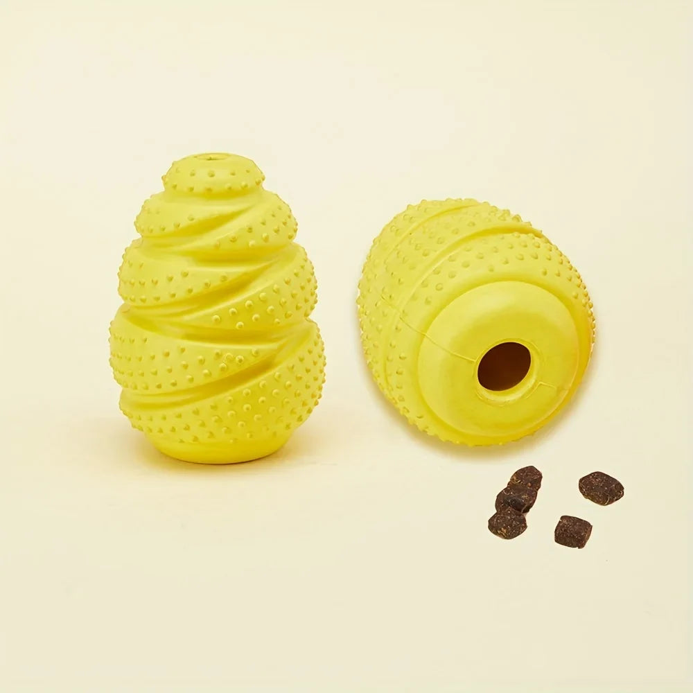 Tough Rubber Grenade Treat-Dispenser Dog Chew Toy — Built for Power Chewers