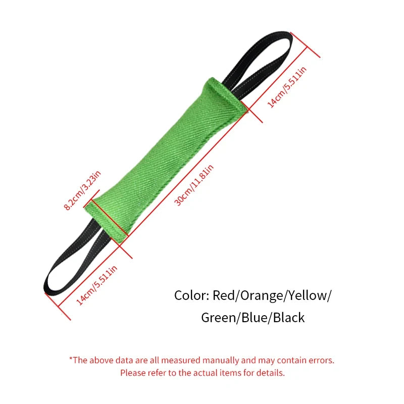 Jute Bite Tug Pillow — Two-Handle Training Tug for Dogs With Real Drive