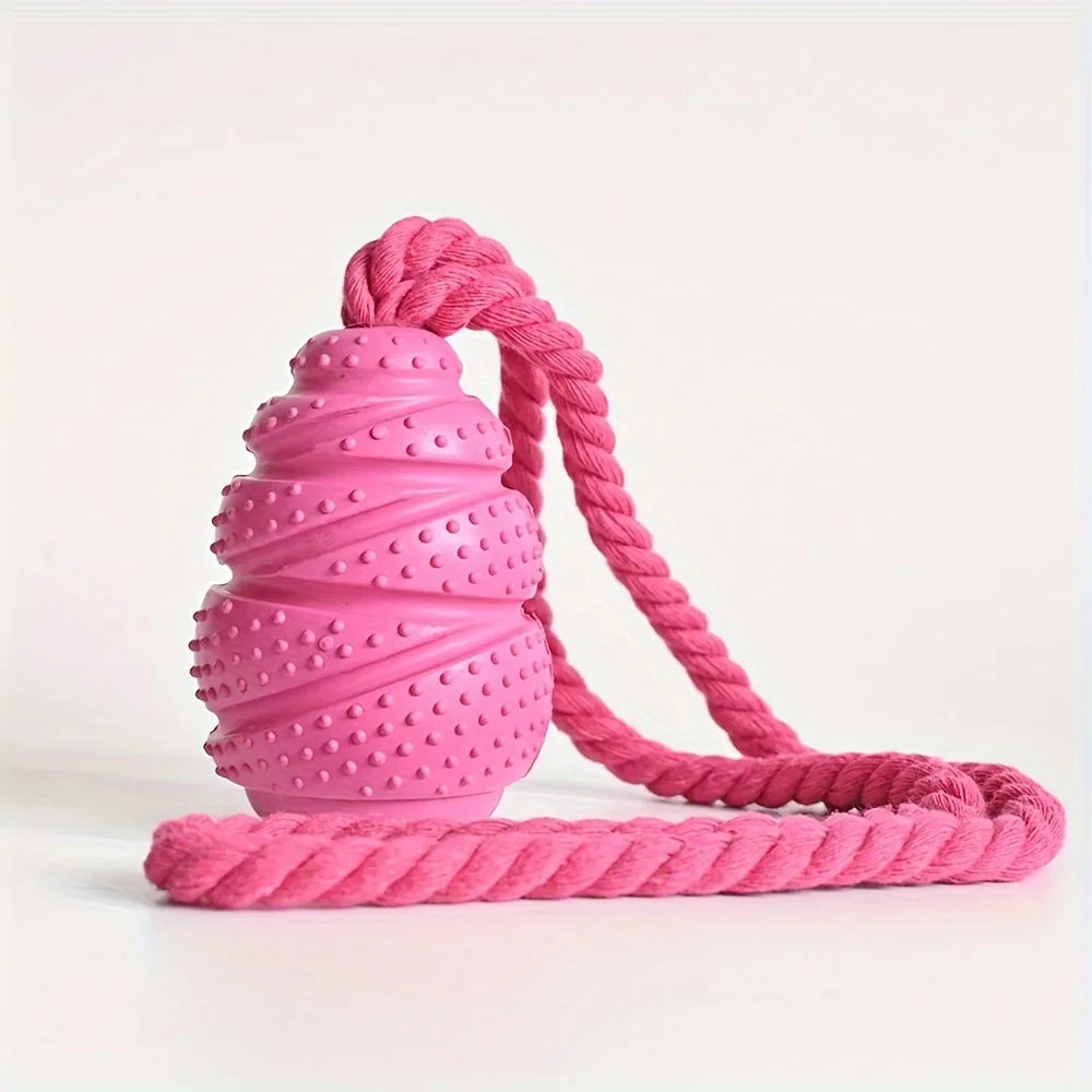 Tough Rubber Grenade Treat-Dispenser Dog Chew Toy — Built for Power Chewers