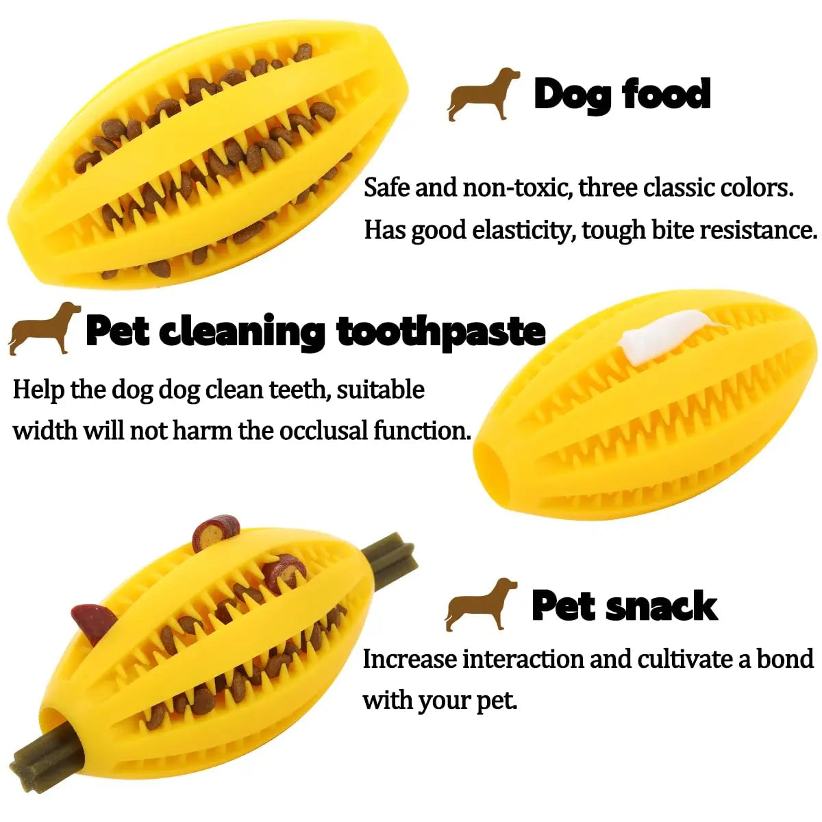 Natural Rubber Treat Ball – Dental Dog Toy for Big Chewers