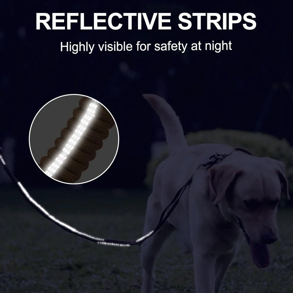 Tactical Bungee Dog Leash — Heavy-Duty, Shock-Absorbing, Dual-Handle for Strong Pullers