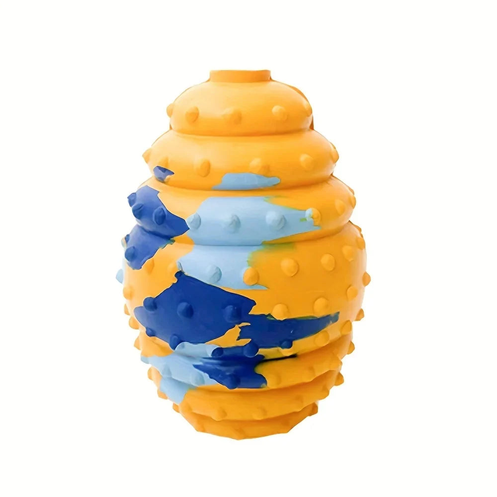 Tough Rubber Grenade Treat-Dispenser Dog Chew Toy — Built for Power Chewers