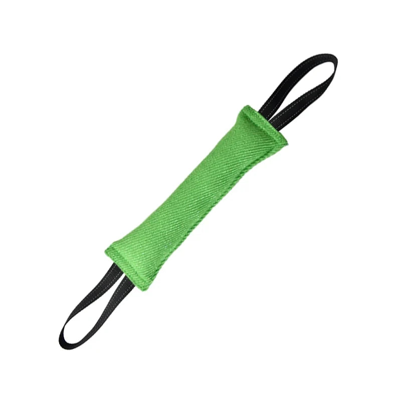 Jute Bite Tug Pillow — Two-Handle Training Tug for Dogs With Real Drive