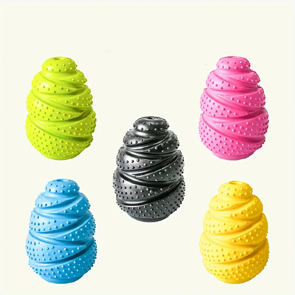 Tough Rubber Grenade Treat-Dispenser Dog Chew Toy — Built for Power Chewers